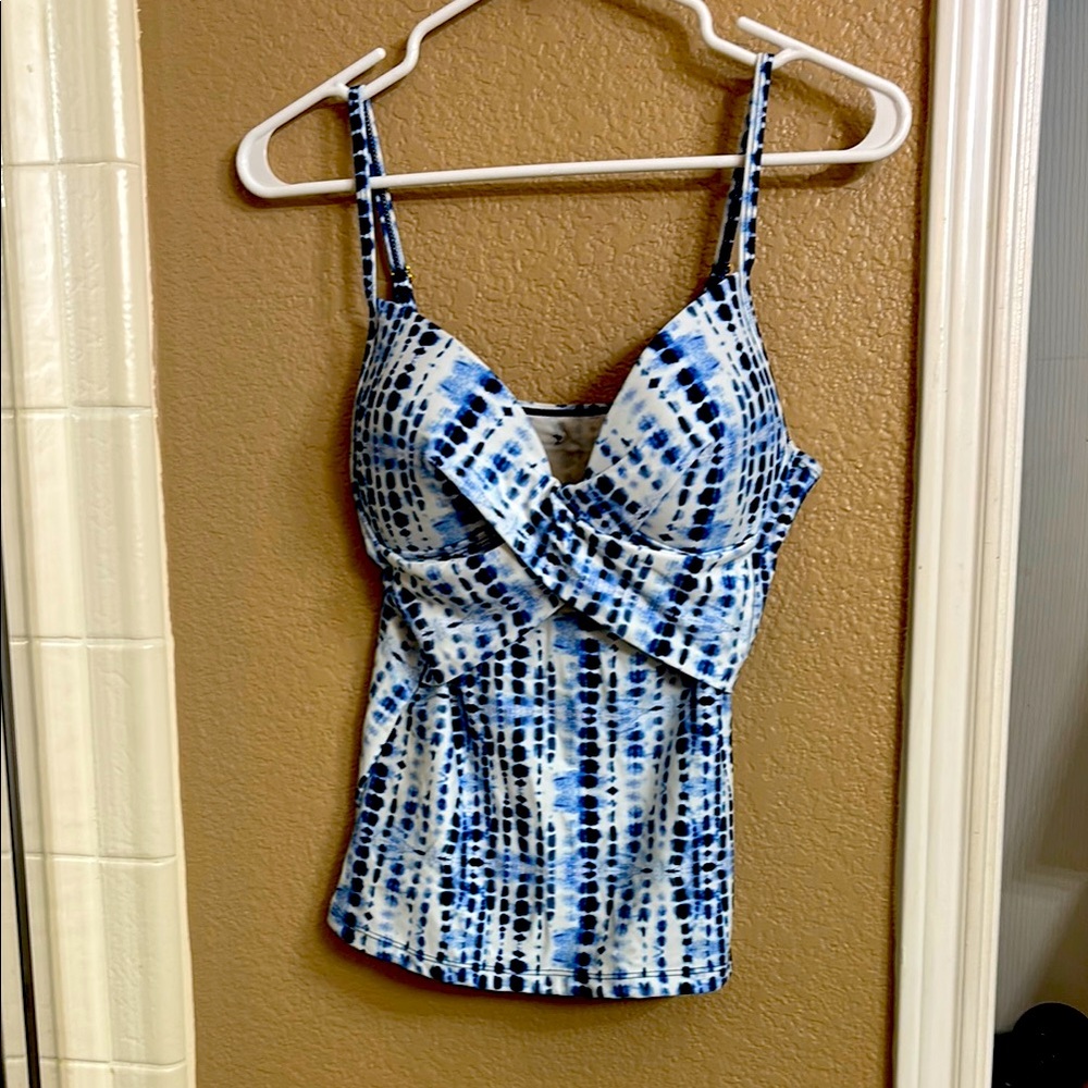 Nine West Blue and White Women's Swim Top
